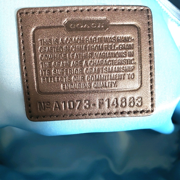 Coach Black Tote Patent Leather Turn Lock Blue - Picture 12 of 14